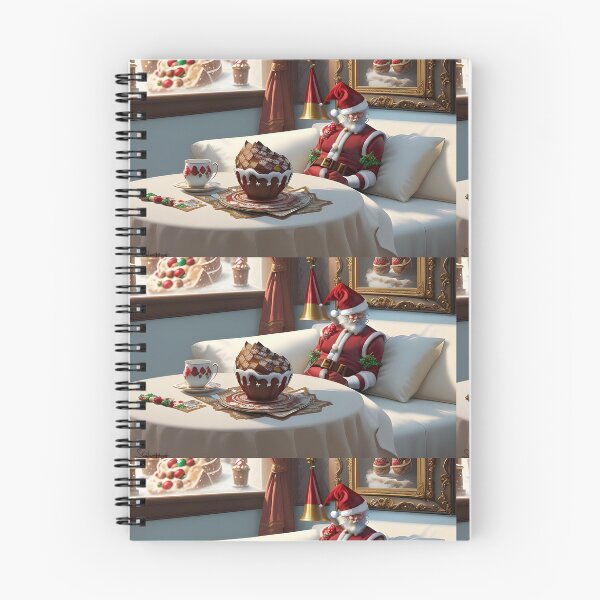 Item preview, Panettone sliced into a chocolate cup with Santa Claus nearby eating it designed and sold by Giuseppe Pellegrino.