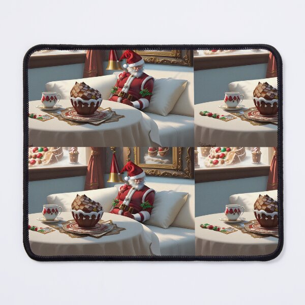 Item preview, Panettone sliced into a chocolate cup with Santa Claus nearby eating it designed and sold by Giuseppe Pellegrino.