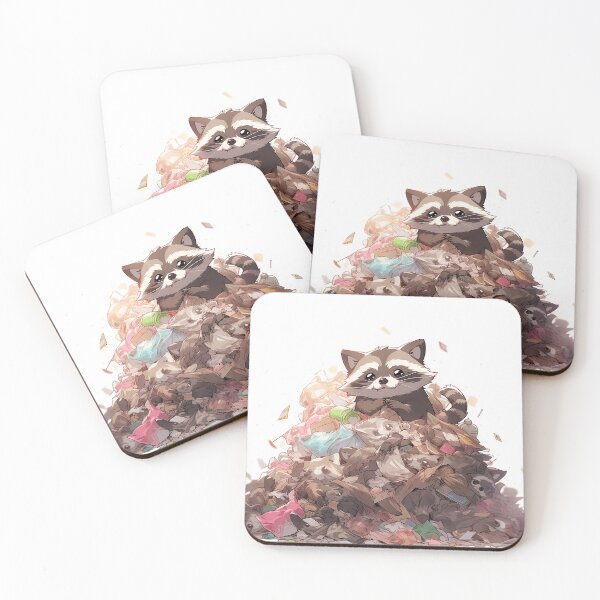 Item preview, Cute raccoon in trash in anime manga style designed and sold by WallyPink.