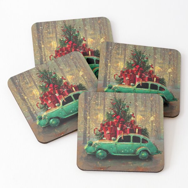 Item preview, Vintage Car Laden with Gifts in Mysterious Christmas Glow designed and sold by Kenny8716.
