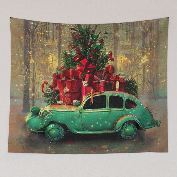 Item preview, Vintage Car Laden with Gifts in Mysterious Christmas Glow designed and sold by Kenny8716.
