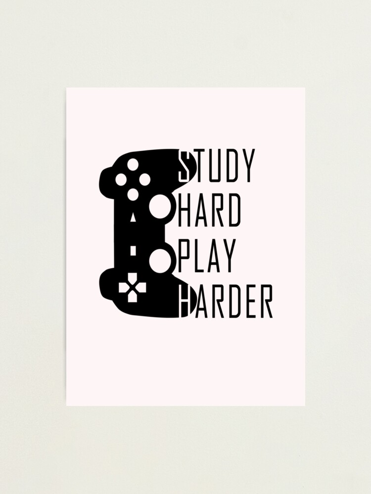 Study Hard Play Harder - Video Games Hardcover Journal for Sale by drakouv