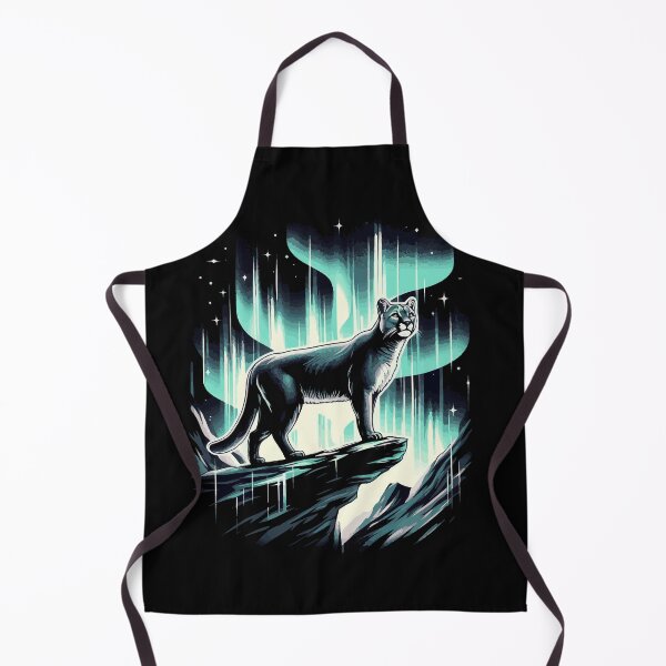 Item preview, Puma and Northern Lights - Majestic Landscape Art designed and sold by ShobulousStudio.