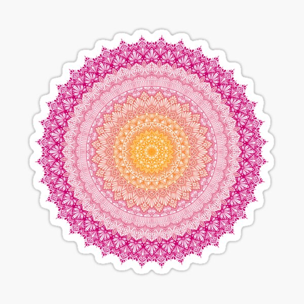 Item preview, Pink and Orange Mandala Zentangle Boho Design designed and sold by mandalasbymisa.