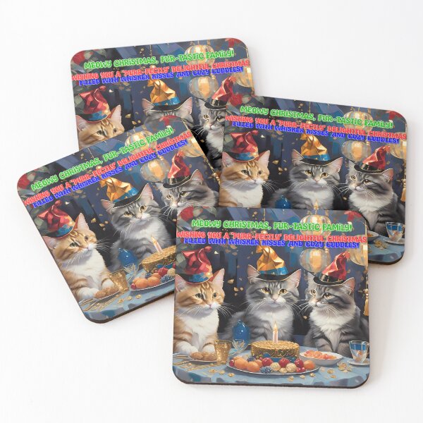 Item preview, Meowy Christmas, Fur-tastic Family! designed and sold by purrfect pattern.