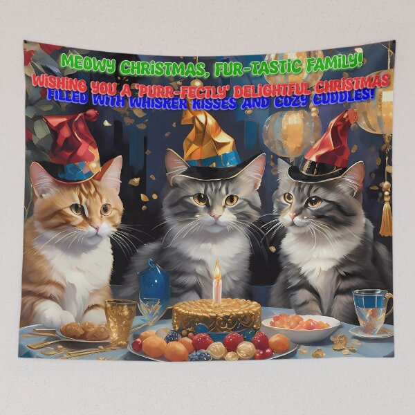 Item preview, Meowy Christmas, Fur-tastic Family! designed and sold by purrfect pattern.
