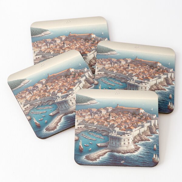 Artikelvorschau, Dubrovnik Illustration Kroatien entworfen und verkauft von unrealartwork.