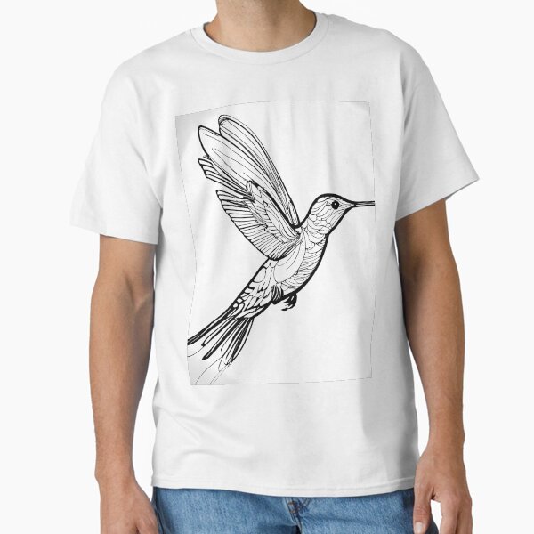 Item preview, "Fluid Hummingbird: One-Line Art Graphic" designed and sold by Huycao211.