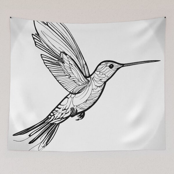 Item preview, "Fluid Hummingbird: One-Line Art Graphic" designed and sold by Huycao211.