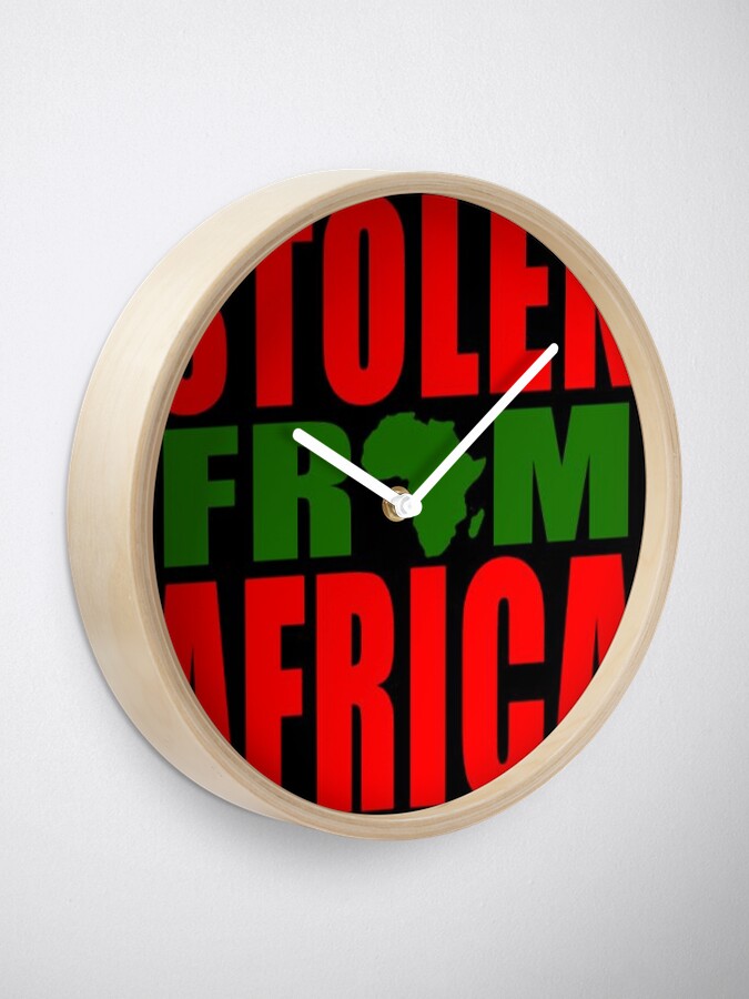 Stolen From Africa Red Black And Green Flag Clock By Martstore