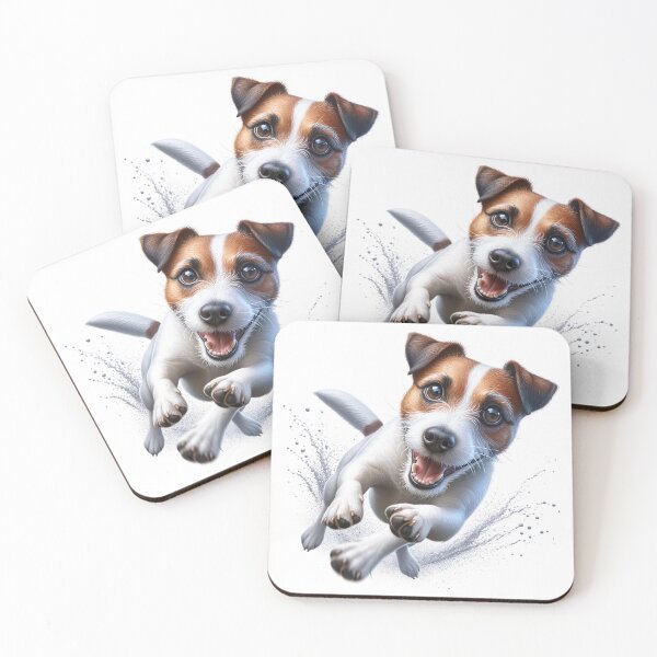 Aperçu de l'œuvre Illustration drôle de Jack Russel en cours d'exécution créée et vendue par unrealartwork.