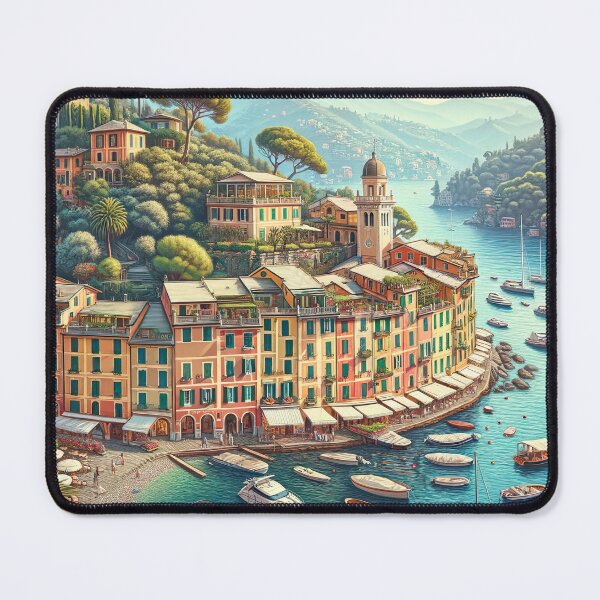 Item preview, Portofino Italy Illustration designed and sold by unrealartwork.