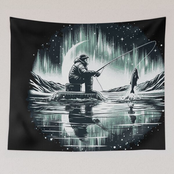 Item preview, Ice Fishing and Northern Lights - Amazing Landscape Art designed and sold by ShobulousStudio.