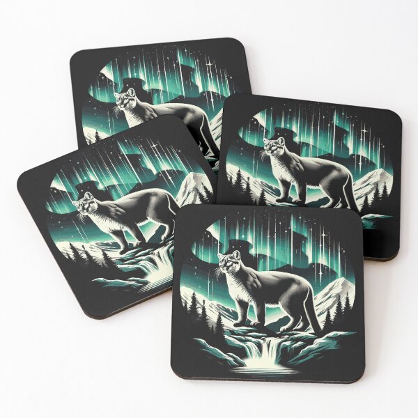 Item preview, Cougar and Northern Lights - Stunning Landscape Art designed and sold by ShobulousStudio.