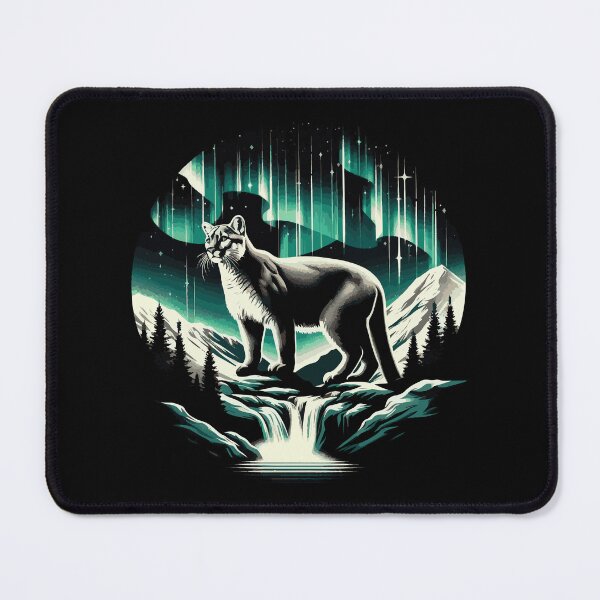 Item preview, Cougar and Northern Lights - Stunning Landscape Art designed and sold by ShobulousStudio.