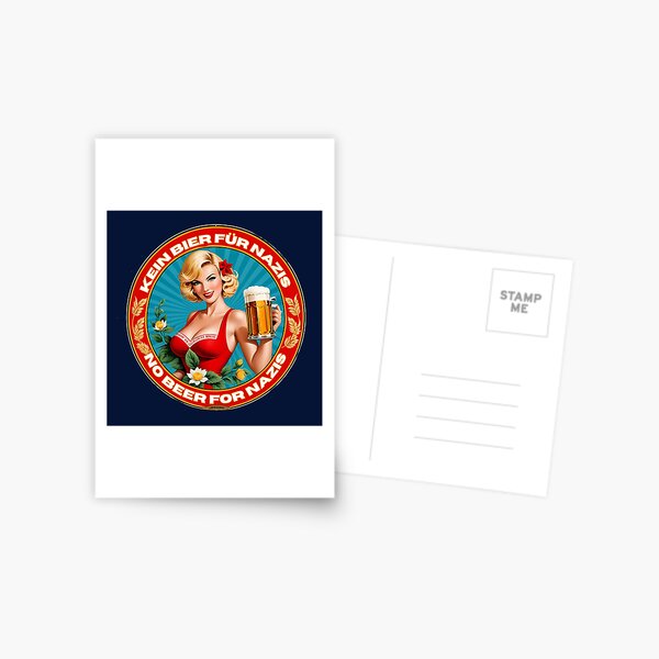 Vista previa del artículo con la obra «No cerveza para nazis», diseñado y vendido por TaevasDesign.