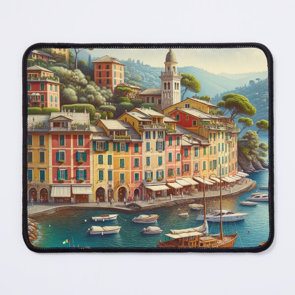 Item preview, Portofino Italy Illustration designed and sold by unrealartwork.