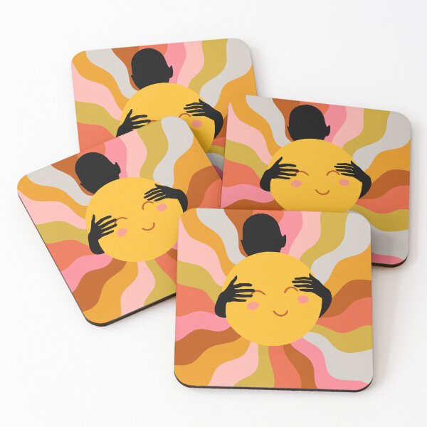 Aperçu de l'œuvre Foi, soleil rayons de soleil positivité espoir, embrasser l'amour croissance arc-en-ciel, illustration vintage concept coloré bohème éclectique créée et vendue par 83oranges.com.