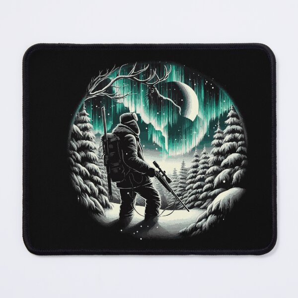 Item preview, Hunter and Northern Lights - Adventurous Landscape Art designed and sold by ShobulousStudio.