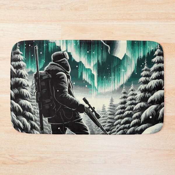 Item preview, Hunter and Northern Lights - Adventurous Landscape Art designed and sold by ShobulousStudio.