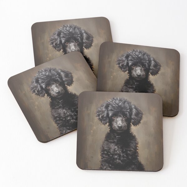 Item preview, Black Poodle portrait designed and sold by PetsArt.