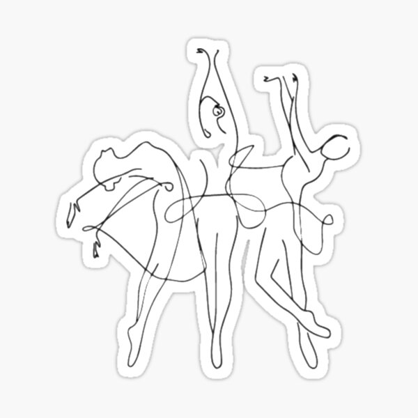 Item preview, ballerina/dancer minimalist line art designed and sold by -justb-.