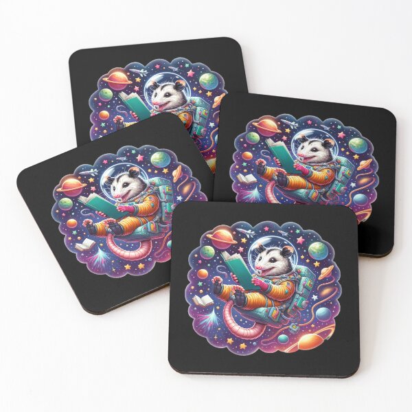 Item preview, Cosmic Reader: Opossum's Space Adventure with Books designed and sold by ArtFeverShop.