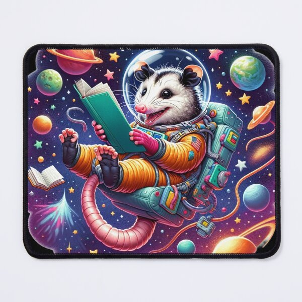 Item preview, Cosmic Reader: Opossum's Space Adventure with Books designed and sold by ArtFeverShop.