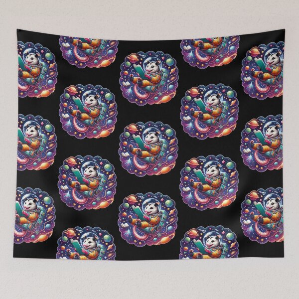 Item preview, Cosmic Reader: Opossum's Space Adventure with Books designed and sold by ArtFeverShop.