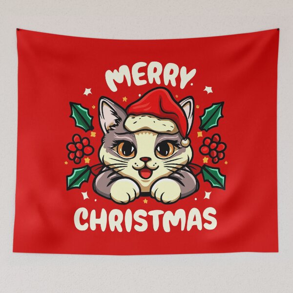 Item preview, Merry Christmas : Festive Meowy, Feline Wishes - Cat Love designed and sold by FEBRICAST.