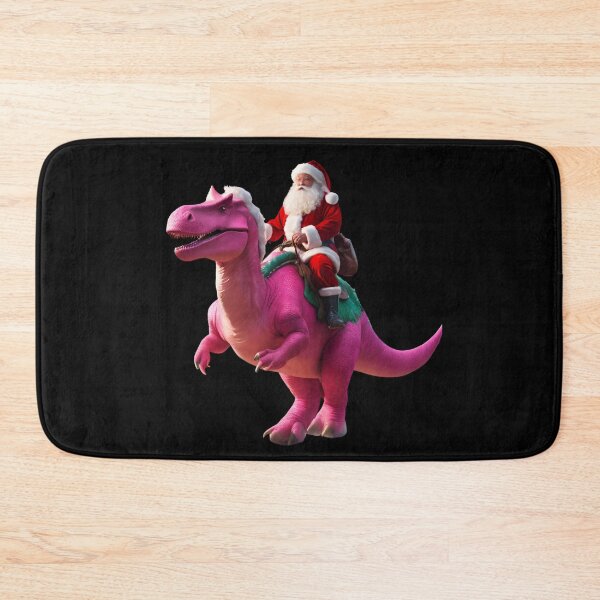 Item preview, Santa riding a pink dinosaur on Christmas day designed and sold by BotunPeony.
