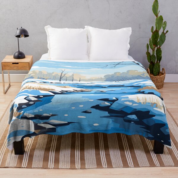 Item preview, Warm Winter Landscape By The Frozen River designed and sold by Vector Scout Lab.