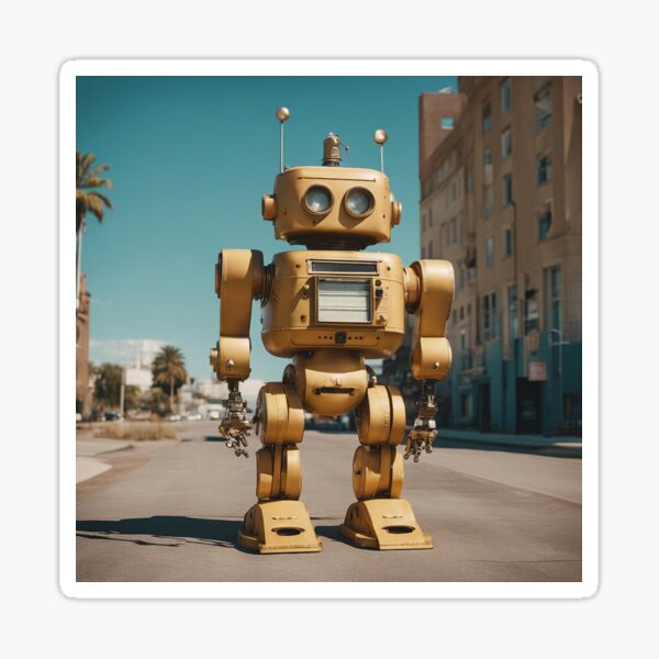 The golden robot doing Los Angeles Sticker