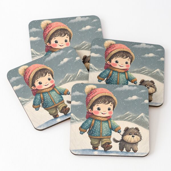 Item preview, Walking with the dog in the snow designed and sold by Captain  Szybki.