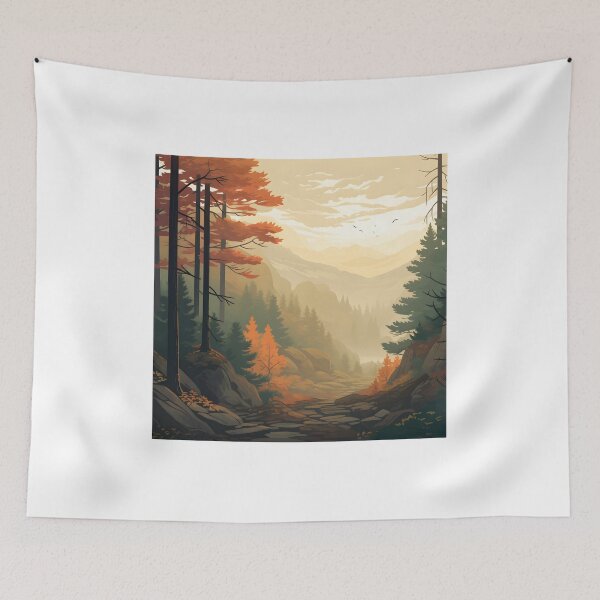 Item preview, Tranquil Autumn Hike Through the Misty Forest designed and sold by Shirtastically.