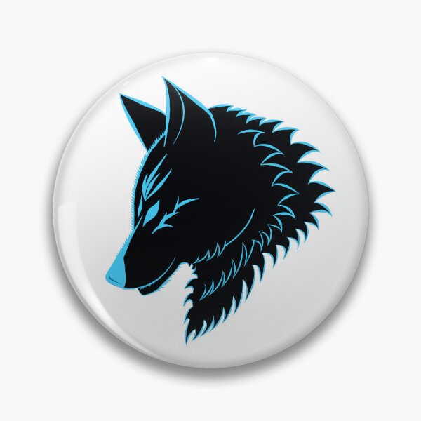 Artikelvorschau, blauer Wolfskopf entworfen und verkauft von ErMa-Designs.