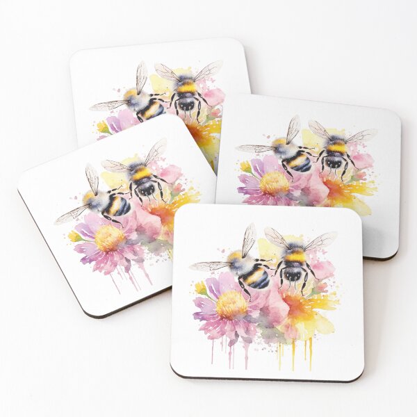Item preview, Tranquil Buzz: Soft Pastel Bee Watercolor designed and sold by existentangst.