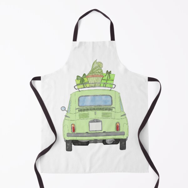 Item preview, Green Retro Fiat 500 with birthday gifts and cupcake designed and sold by portosabbia.