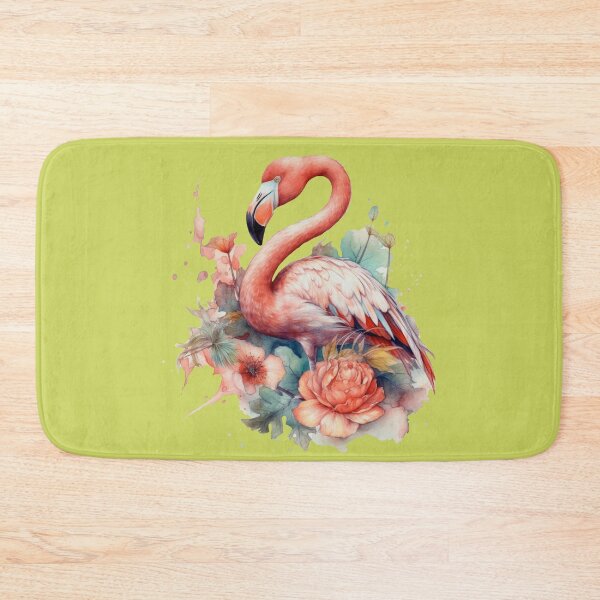 Item preview, Cute Flamingo watercolor pink Paradise with hibiscus flowers and protea flowers  designed and sold by Cuteanimecorner.