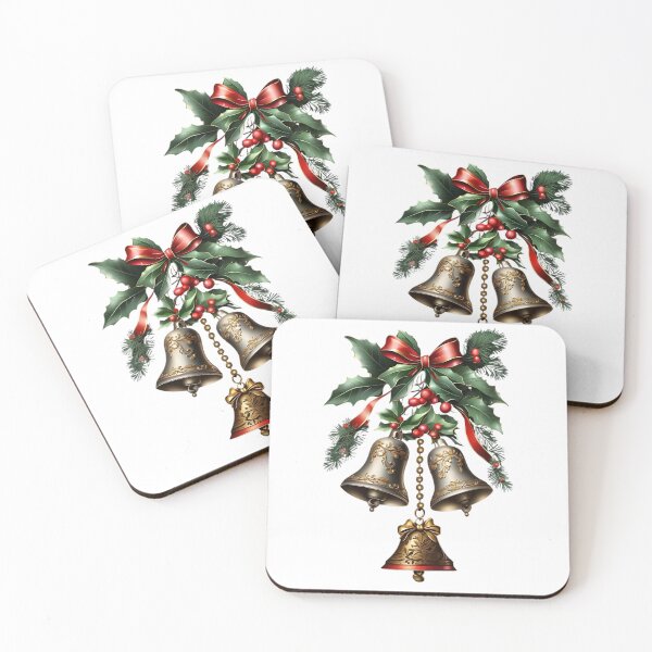 Item preview, Christmas Bells with Holly and Berries designed and sold by TrendiKloset.