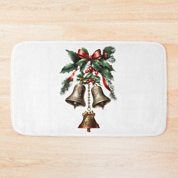 Item preview, Christmas Bells with Holly and Berries designed and sold by TrendiKloset.