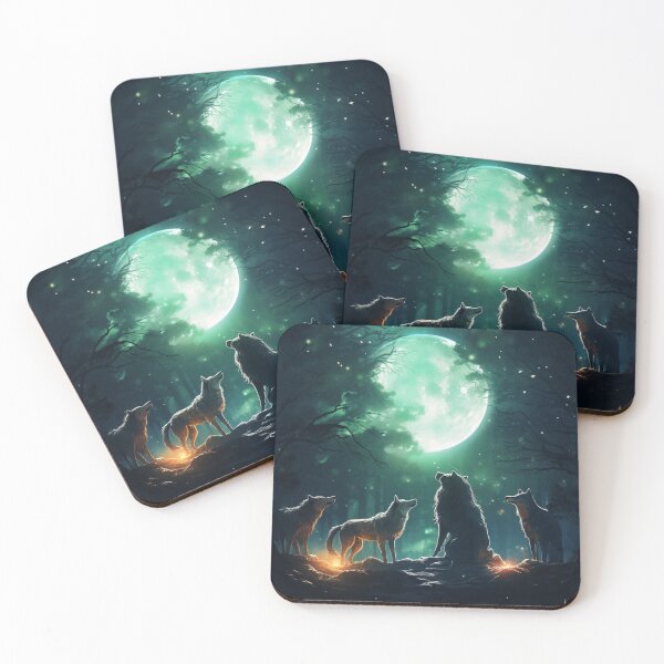 Item preview, Beautiful Moon and Wolfs, Stars, Night Poster, Phone Case, Minimalistic design designed and sold by SMARTKIT  DESIGNAGENCY.
