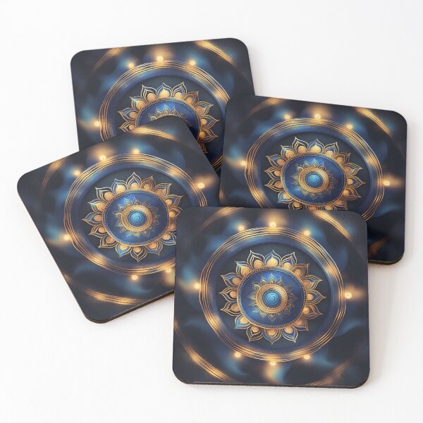 Item preview, Celestial Carnival - Swirling Blues & Gold Mandala designed and sold by SpiritualManda.