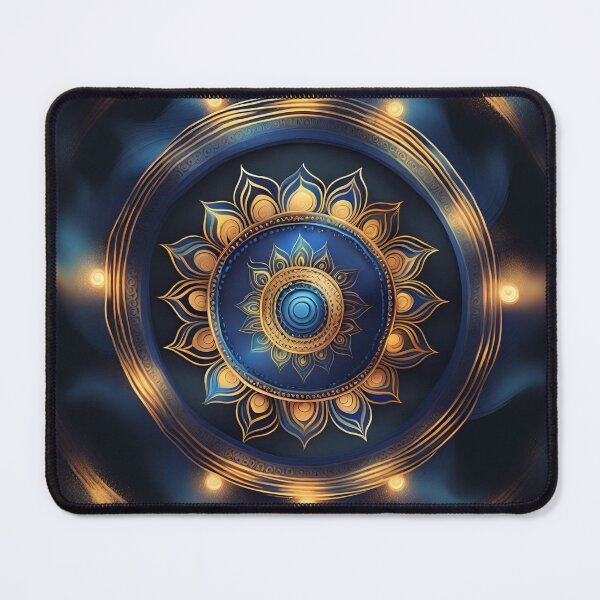 Item preview, Celestial Carnival - Swirling Blues & Gold Mandala designed and sold by SpiritualManda.