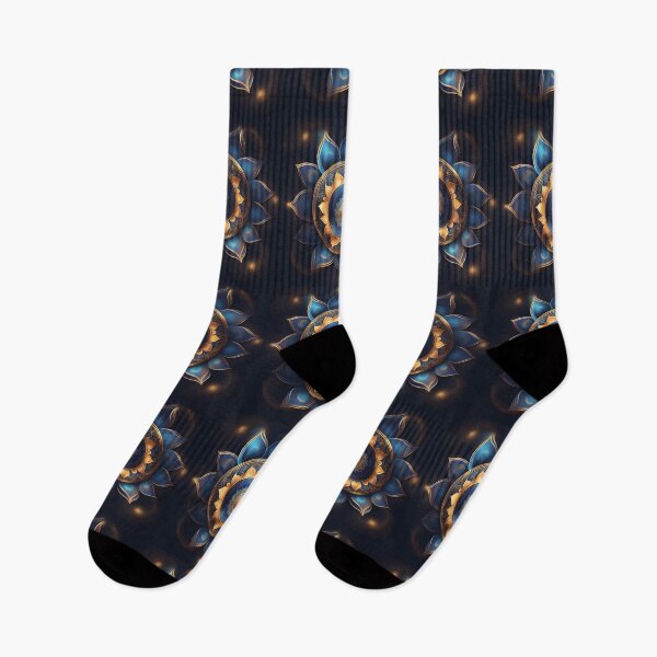 Item preview, Celestial Carnival Mandala: Swirls of Blue and Gold designed and sold by SpiritualManda.