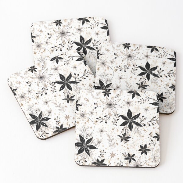 Item preview, Black Ochra Lily Flowers Pattern designed and sold by GrinGalore.