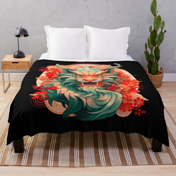 Item preview, Year of the Dragon- Vibrant chinese Zodiac Theme-on blue black  ground designed and sold by CosmicNook1.