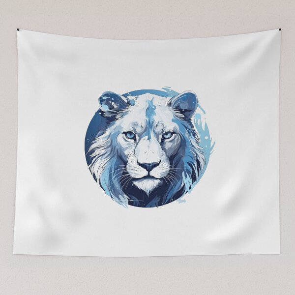 Item preview, Regal Frost - White and Blue Lion designed and sold by janedewaard.