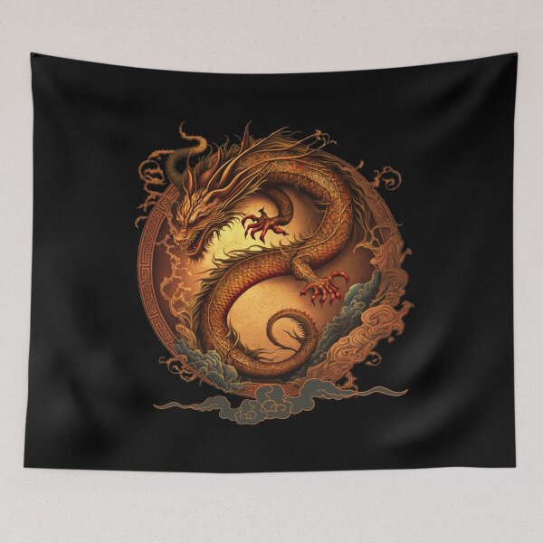 Item preview, Year of the Dragon- chinese Zodiac Theme-black Background designed and sold by CosmicNook1.