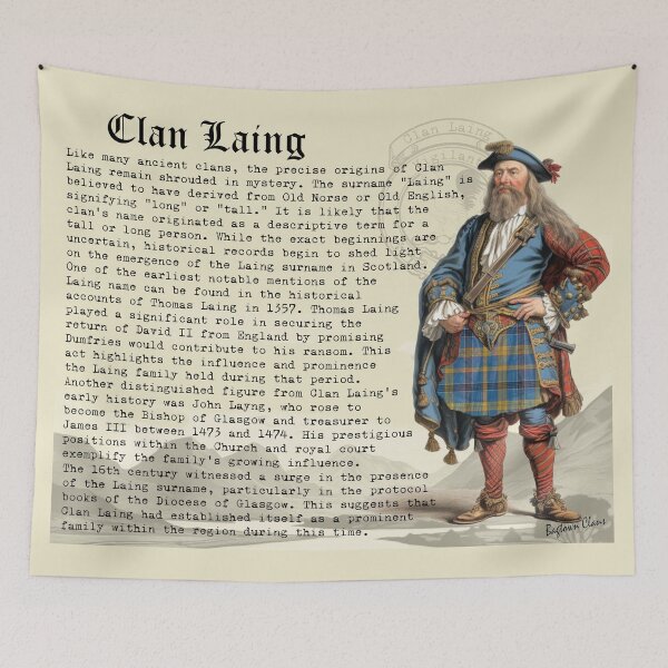 Item preview, Clan Laing Scottish History  designed and sold by BagTown Clans.